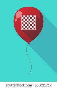 Illustration of a long shadow air  balloon with  a chess board