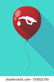 Illustration of a long shadow air  balloon with  a gas hose icon