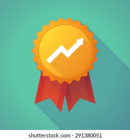 Illustration of a long shadow badge with a graph