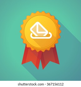 Illustration of a long shadow badge icon with  a ballot box