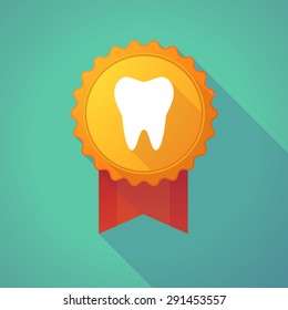 Illustration of a long shadow badge with a tooth