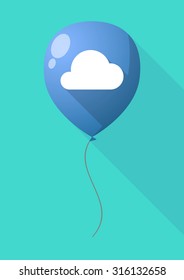 Illustration of a long shadow balloon with a cloud