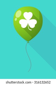 Illustration of a long shadow balloon with a clover