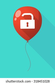 Illustration of a long shadow balloon with a lock pad