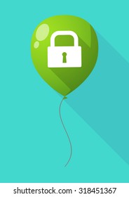 Illustration of a long shadow balloon with a lock pad