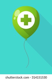 Illustration of a long shadow balloon with a pharmacy sign