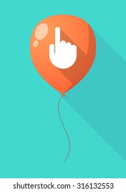 Illustration of a long shadow balloon with a pointing hand