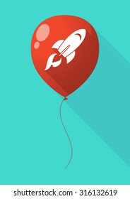 Illustration of a long shadow balloon with a rocket