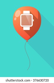 Illustration of a long shadow balloon with a smart watch