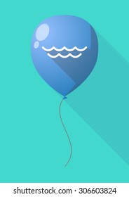 Illustration of a long shadow balloon with a water sign