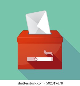 Illustration of a long shadow ballot box with an electronic cigarette