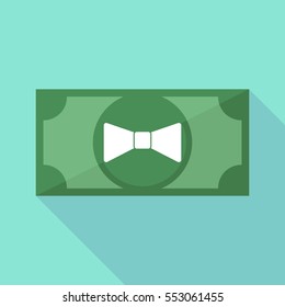 Illustration of a long shadow bank note with  a neck tie icon