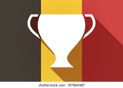 Illustration of a long shadow Belgium flag with a cup