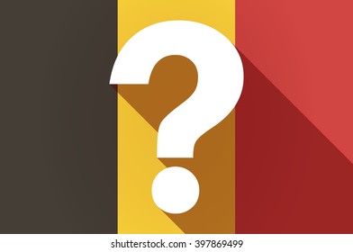 Illustration of a long shadow Belgium flag with a question sign
