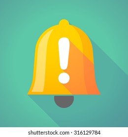Illustration of a long shadow bell with an admiration sign