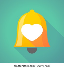Illustration of a long shadow bell with a heart