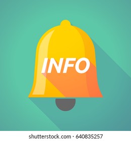 Illustration of a long shadow  bell with    the text INFO