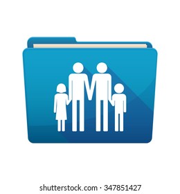 Illustration of a long shadow  binder with  a gay parents  family pictogram