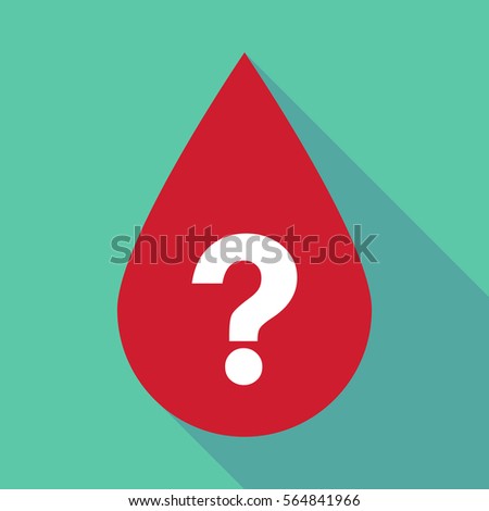 Illustration of a long shadow blood drop with a question sign