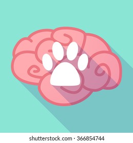 Illustration of a long shadow brain with  an animal footprint