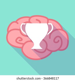 Illustration of a long shadow brain with a cup