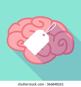 Illustration of a long shadow brain with a label