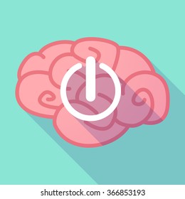 Illustration of a long shadow brain with an off button