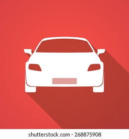 Illustration of a long shadow car icon