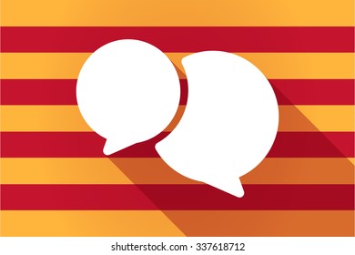 Illustration of a long shadow Catalonia vector flag with  comic balloons
