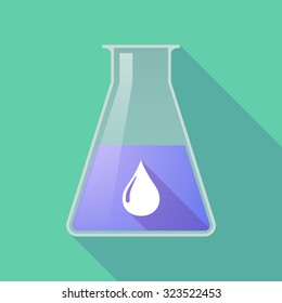 Illustration of a long shadow chemical flask with a fuel drop