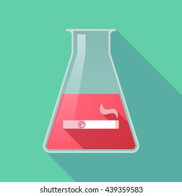 Illustration of a long shadow chemical test tube with an electronic cigarette