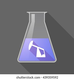 Illustration of a long shadow chemical test tube with a horsehead pump