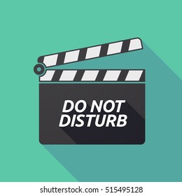 Illustration of a long shadow cinema clapper board icon with    the text DO NOT DISTURB