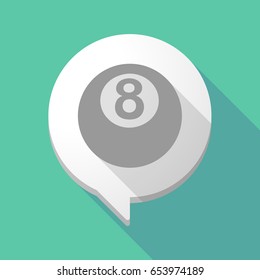 Illustration of a long shadow comic balloon with  a pool ball