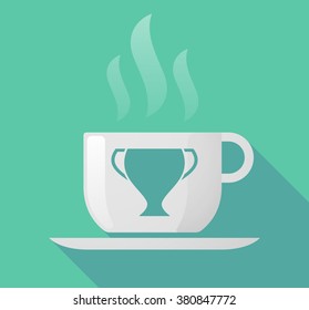 Illustration of a long shadow cup of coffee with  a cup