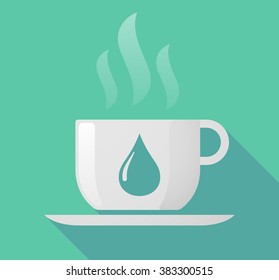 Illustration of a long shadow cup of coffee with  a fuel drop