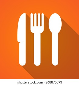 Illustration of a long shadow cutlery