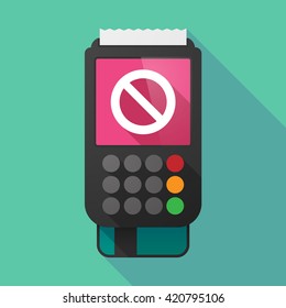 Illustration of a long shadow dataphone with  a forbidden sign