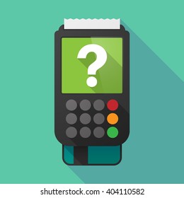 Illustration of a long shadow dataphone with a question sign