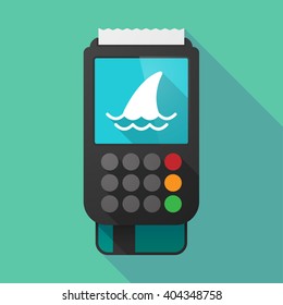Illustration of a long shadow dataphone with a shark fin