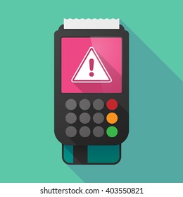 Illustration of a long shadow dataphone with a warning signal