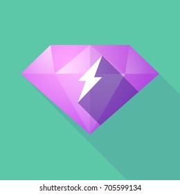 Illustration of a long shadow diamond with a lightning