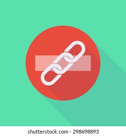 Illustration of a long shadow do not enter icon with a chain