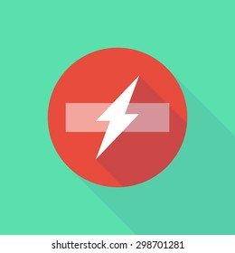 Illustration of a long shadow do not enter icon with a lightning