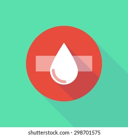Illustration of a long shadow do not enter icon with a blood drop