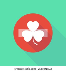 Illustration of a long shadow do not enter icon with a clover