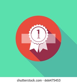 Illustration of a long shadow do not enter signal with  a ribbon award