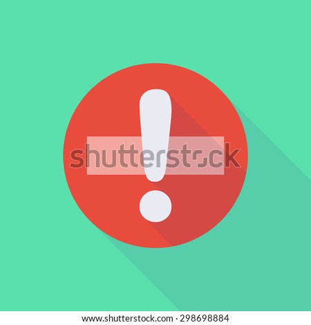 Illustration of a long shadow do not enter icon with an admiration sign