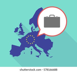Illustration of a long shadow European Union map, its flag and a balloon with  a briefcase - Powered by Shutterstock - Get 15% off with code: PIKWIZARD15