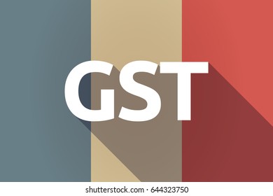 Illustration of a long shadow France flag with  the Goods and Service Tax acronym GST